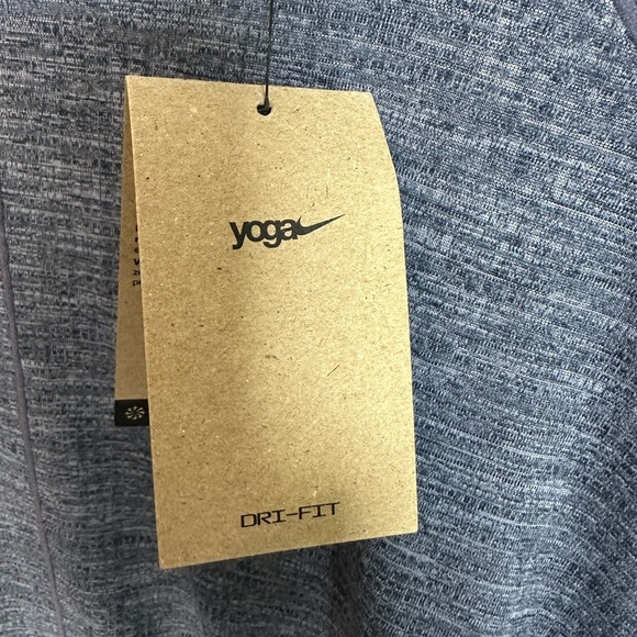 Nike Yoga Dri-Fit Men's Blue Heather Long Sleeve Shirt - Picture 3 of 7